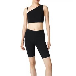 SWEATY BETTY black Asymmetric Sculpt Bralette athletic sports bra sz M